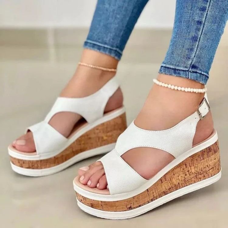Dame Wedge-sandaler med trendy kork-design og komfortabel indersål Stilla