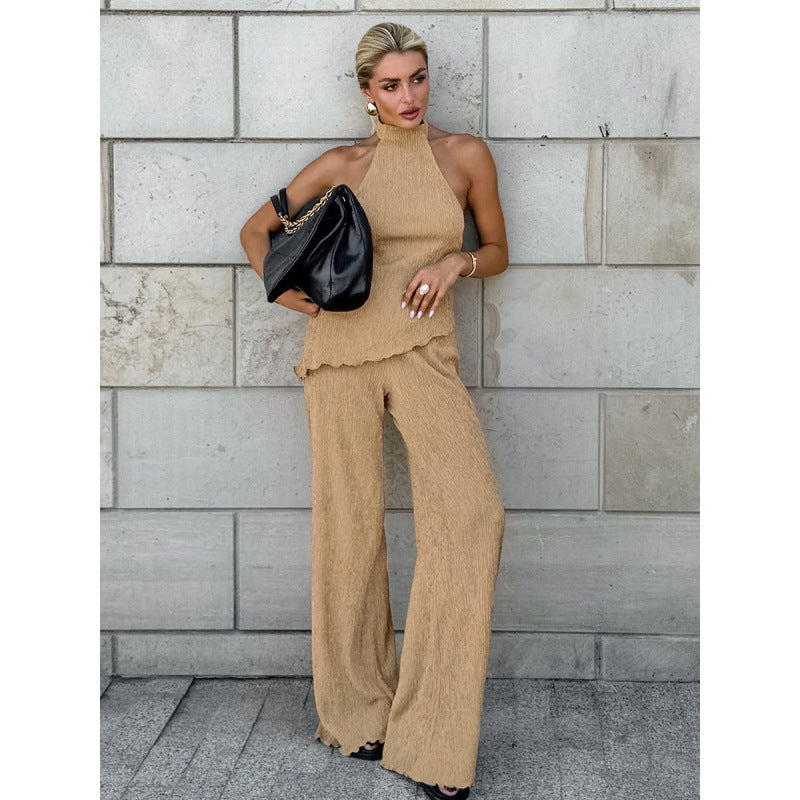 Femme Elegante Flæse Strik Maxi Kjole Stilla