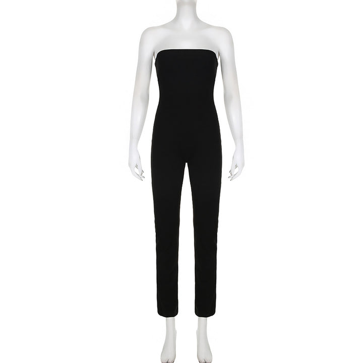 Dame figurformende lang overall med smart ribdesign og moderne snit Skovae