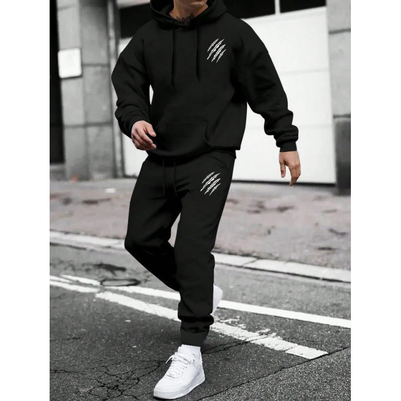 Herre hoodie tracksuit med kreative grafik og komfortabel pasform Skovae
