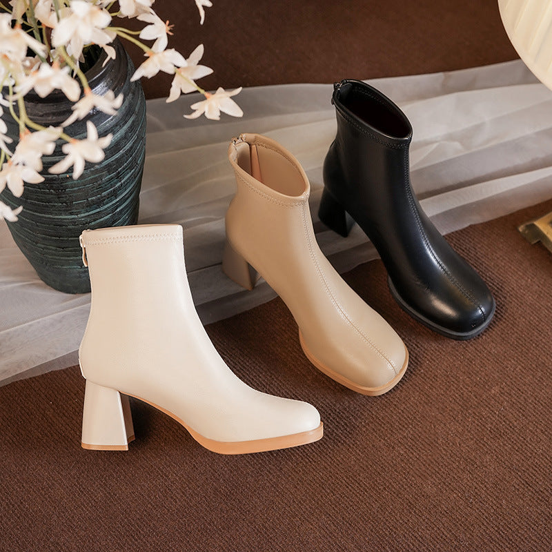 Femme Stilfulde Chunky Heel Støvler Stilla
