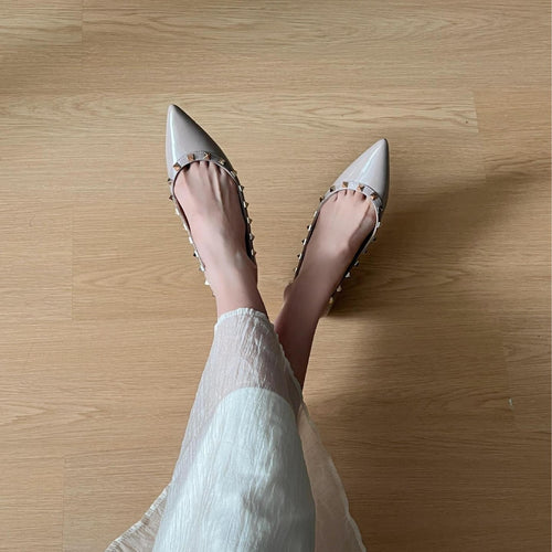 Dame elegante spidse Ballerinas med nitter Stilla