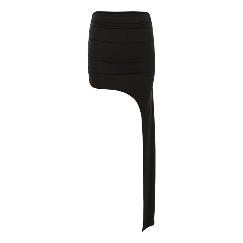 Dame asymmetrisk wrap skirt med legende slids Stilla