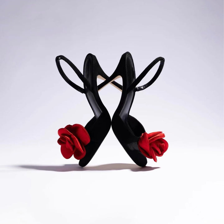Femme Elegante Slingback Hæl Sandaler med floral accent Stilla