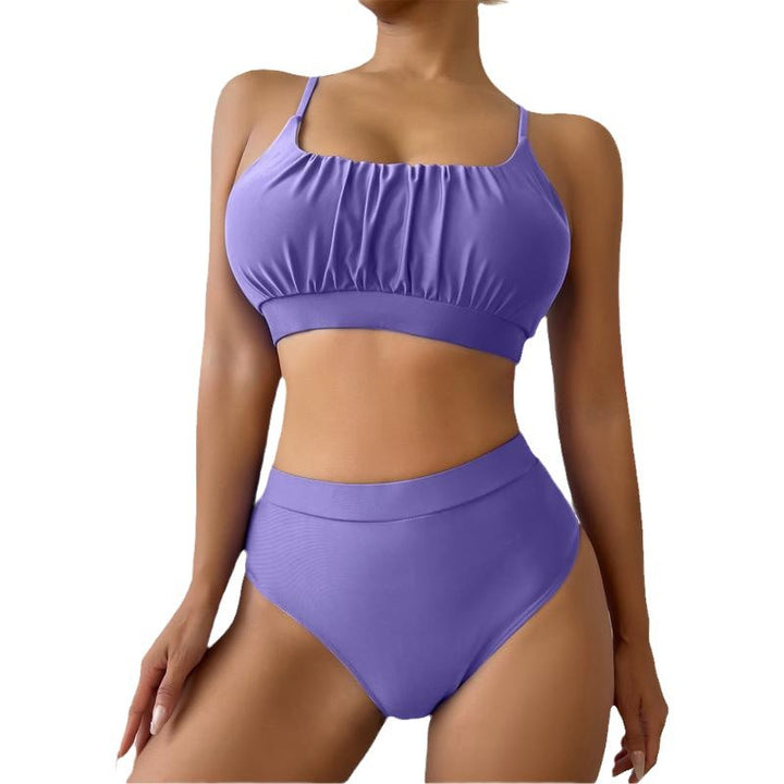 Damer Crop-Top Bikini-Sæt med høj talje og raffineret rynkning Stilla