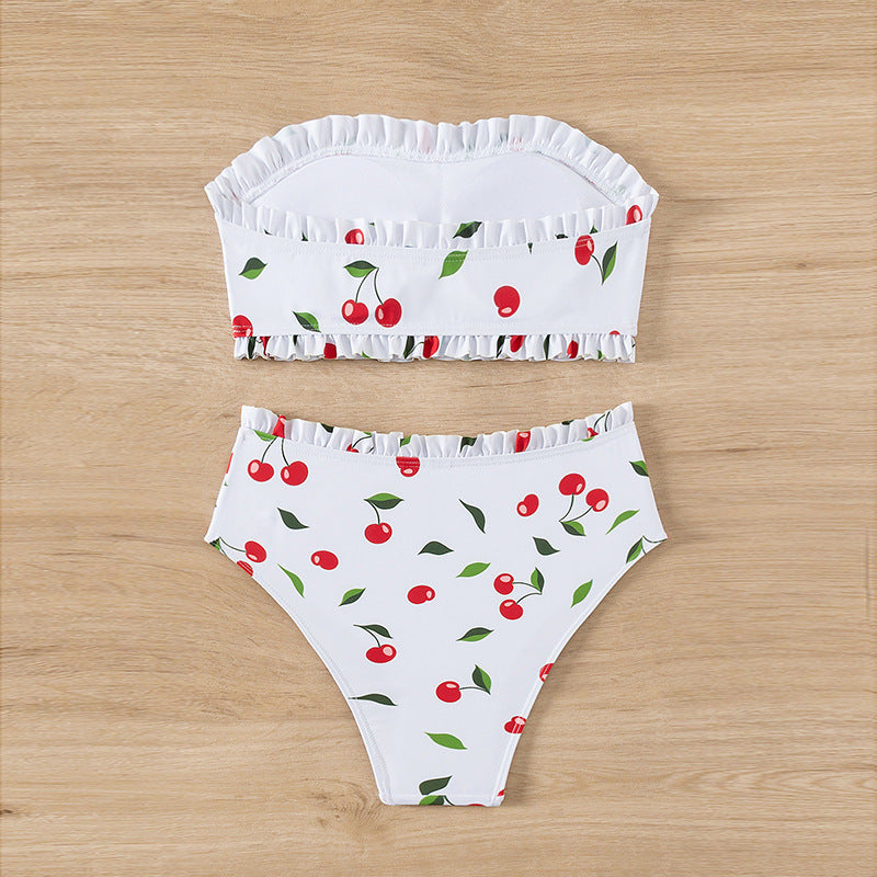 Dame Bikini-sæt med voluminøse flæser og frugtagtigt design Stilla