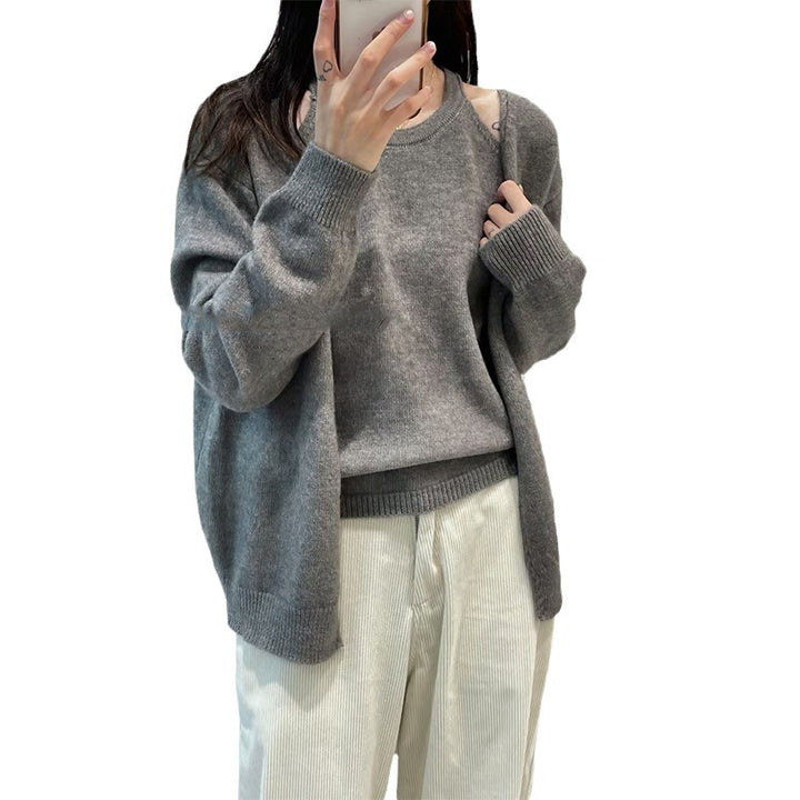Femme Luksuriøs Blød Strikpullover Sæt Stilla