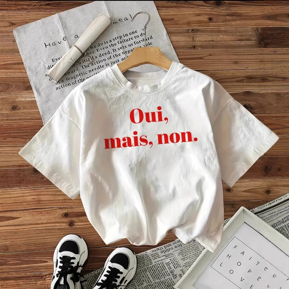 Dame T-shirt med kreativ statementtryk og afslappet pasform Stilla