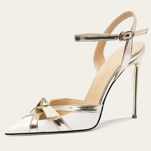 Dame elegante spidse Slingback-hæle med metallic accent Stilla