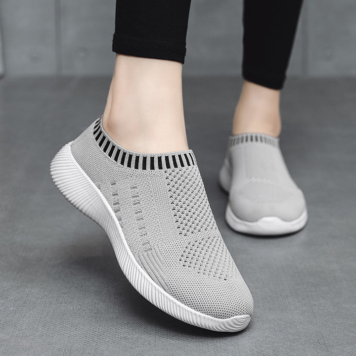 Dame Slip-On Sport Sneakers med åndbart strikovermateriale Stilla