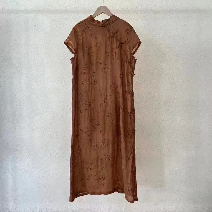 Femme Floral Print Lang Maxi Kjole Stilla