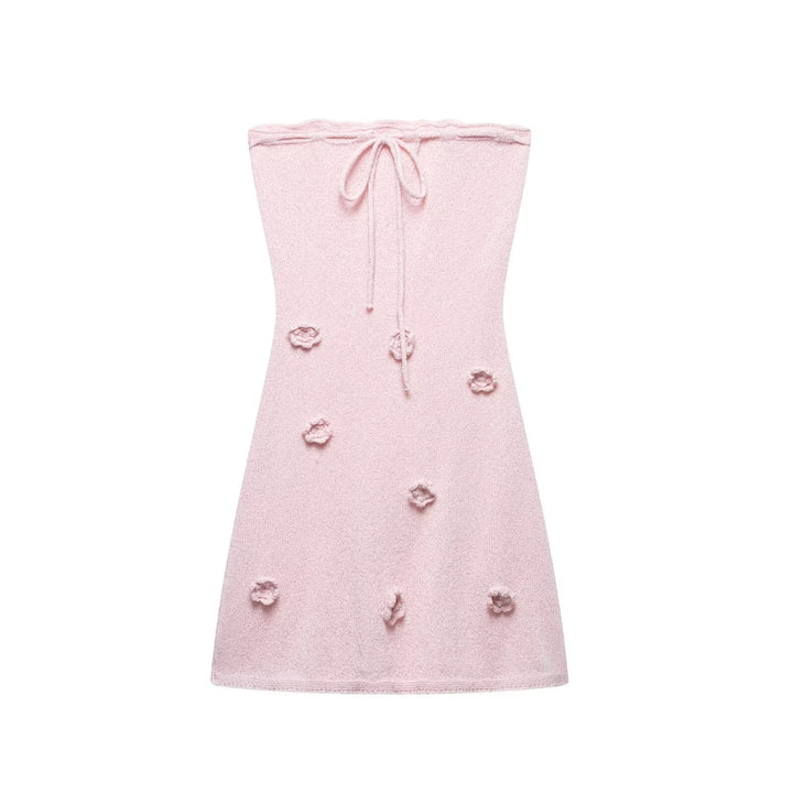Dame Strapless Blomsterapplikation Kjole Stilla