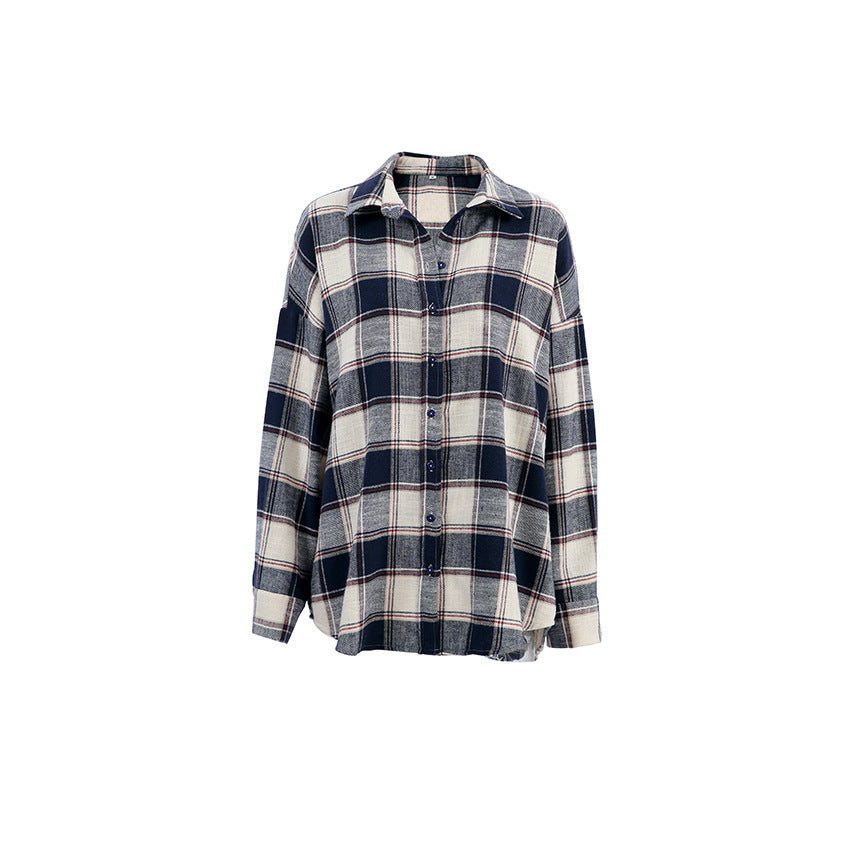 Femme Cozy Flannel Button-Up Skjorte Stilla