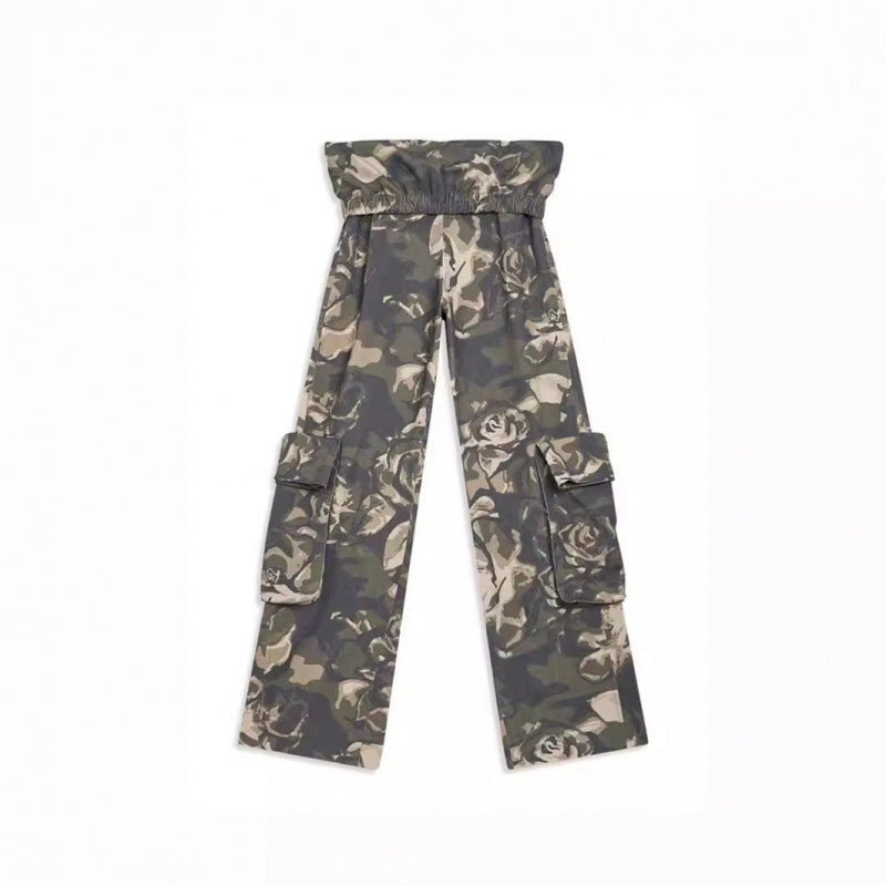 Dame Cargo Utility Bukser med Blomsterprint Stilla