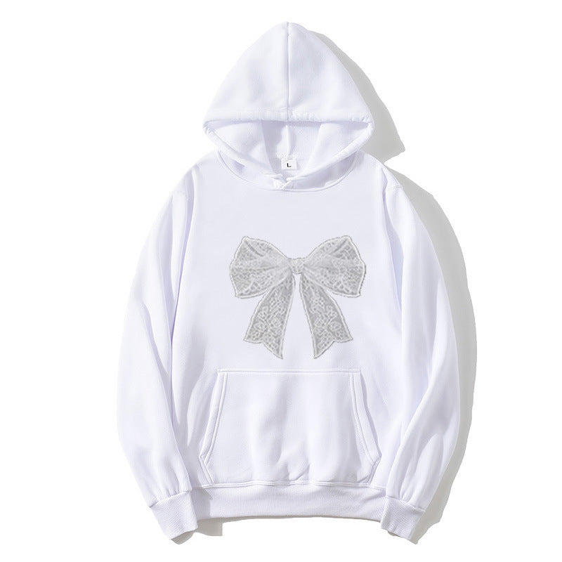 Dame hoodie med elegant blonderdesign Skovae