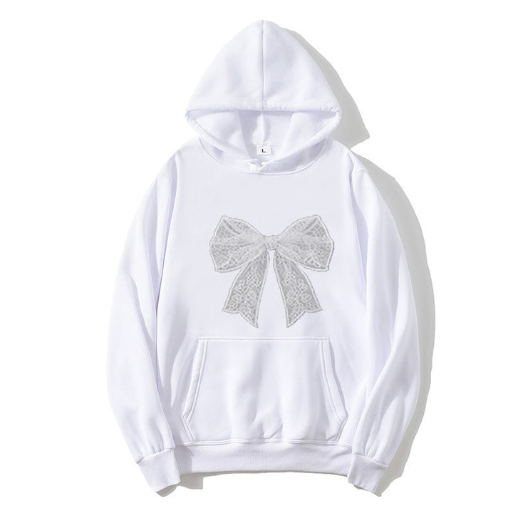 Dame hoodie med elegant blonderdesign Skovae