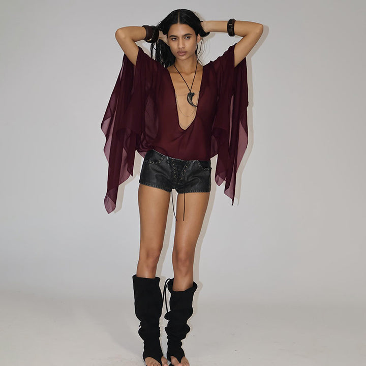 Dame transparent Kaftan med elegant snit Stilla