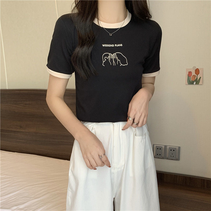 Femme Casual Grafik T-shirt med legende weekenddesign Stilla