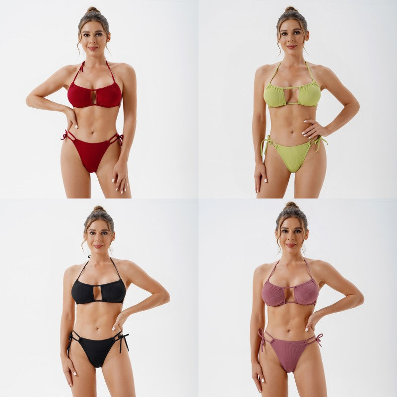 Femme Minimalist Binde-Sider Bikini Sæt Stilla