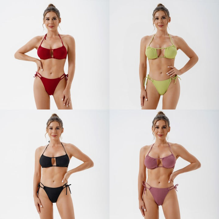 Femme Minimalist Binde-Sider Bikini Sæt Stilla