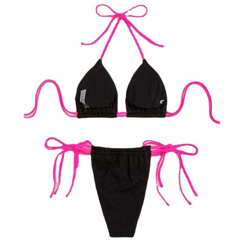 Dame bikini-sæt med sporty trekantsdesign og høj udskæring Stilla