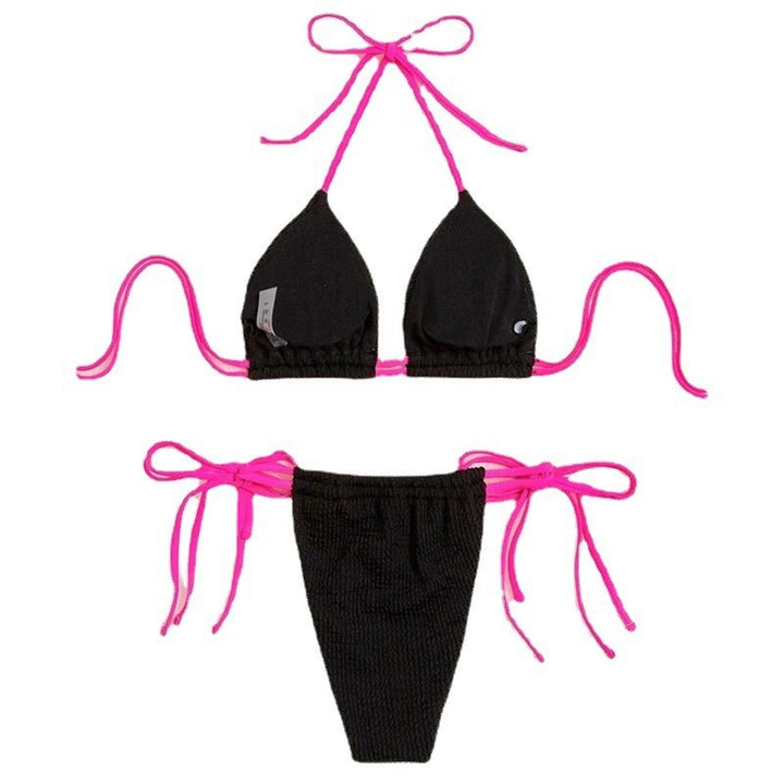 Dame bikini-sæt med sporty trekantsdesign og høj udskæring Stilla
