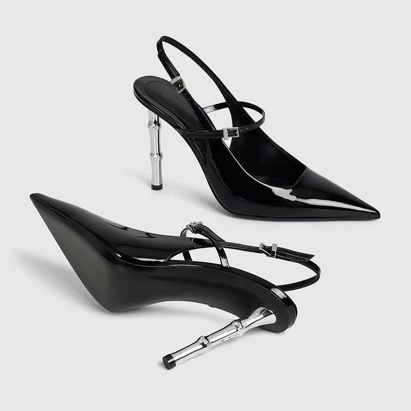 Femme Spidsesål Slingback-Pumps med Metal Akcent Stilla