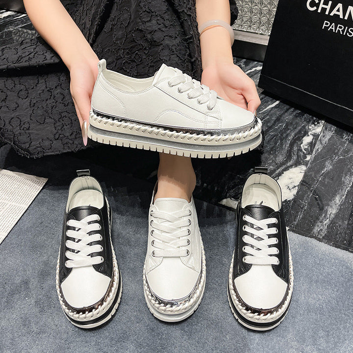 Dame mode Sneakers med kvalitetslæder og trendy kædesål Stilla