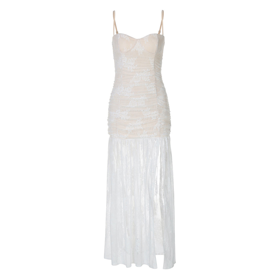 Dame Exquisite Bryllupskjole med lagdelt chiffon-nederdel og elegante spidsdetaljer Stilla
