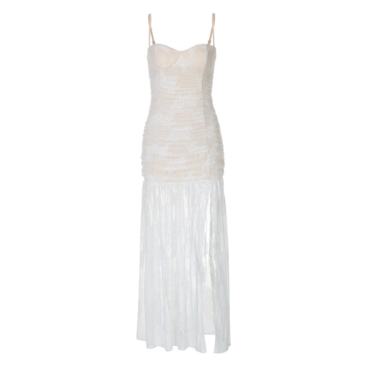 Dame Exquisite Bryllupskjole med lagdelt chiffon-nederdel og elegante spidsdetaljer Stilla