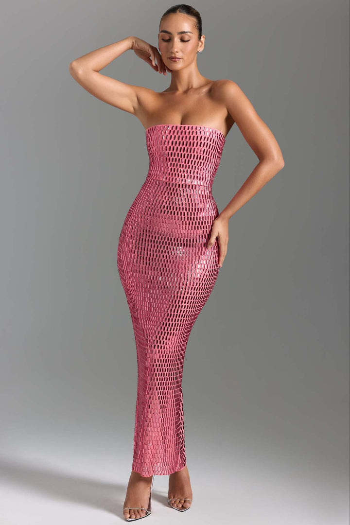 Dame Bodycon aftenkjole i netdesign Stilla