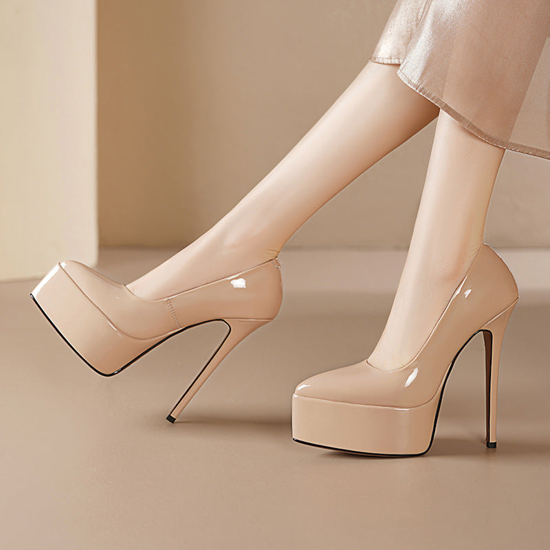 Femme Højglans Platform Stiletto Pumps Stilla