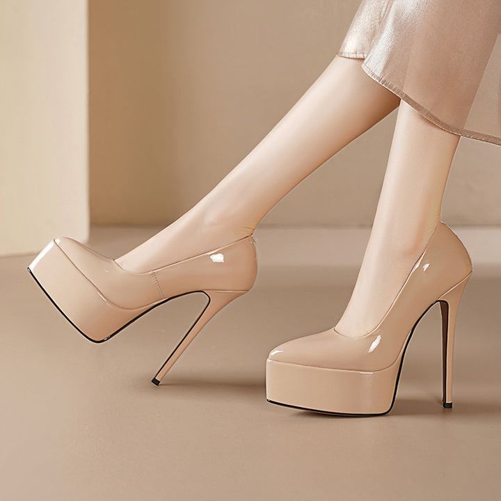 Femme Højglans Platform Stiletto Pumps Stilla