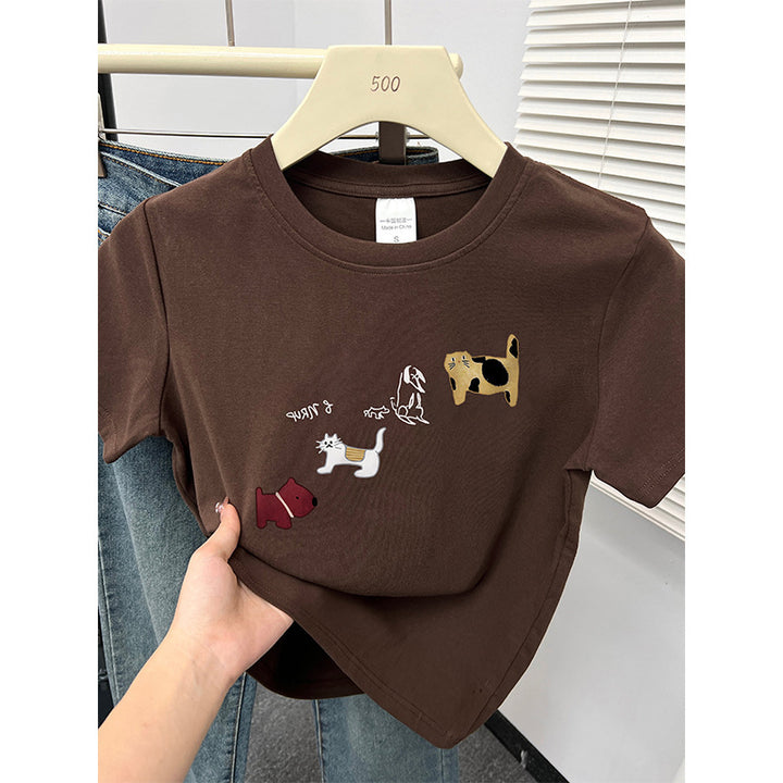 Femme Grafiktrykt Fritids T-shirt Stilla