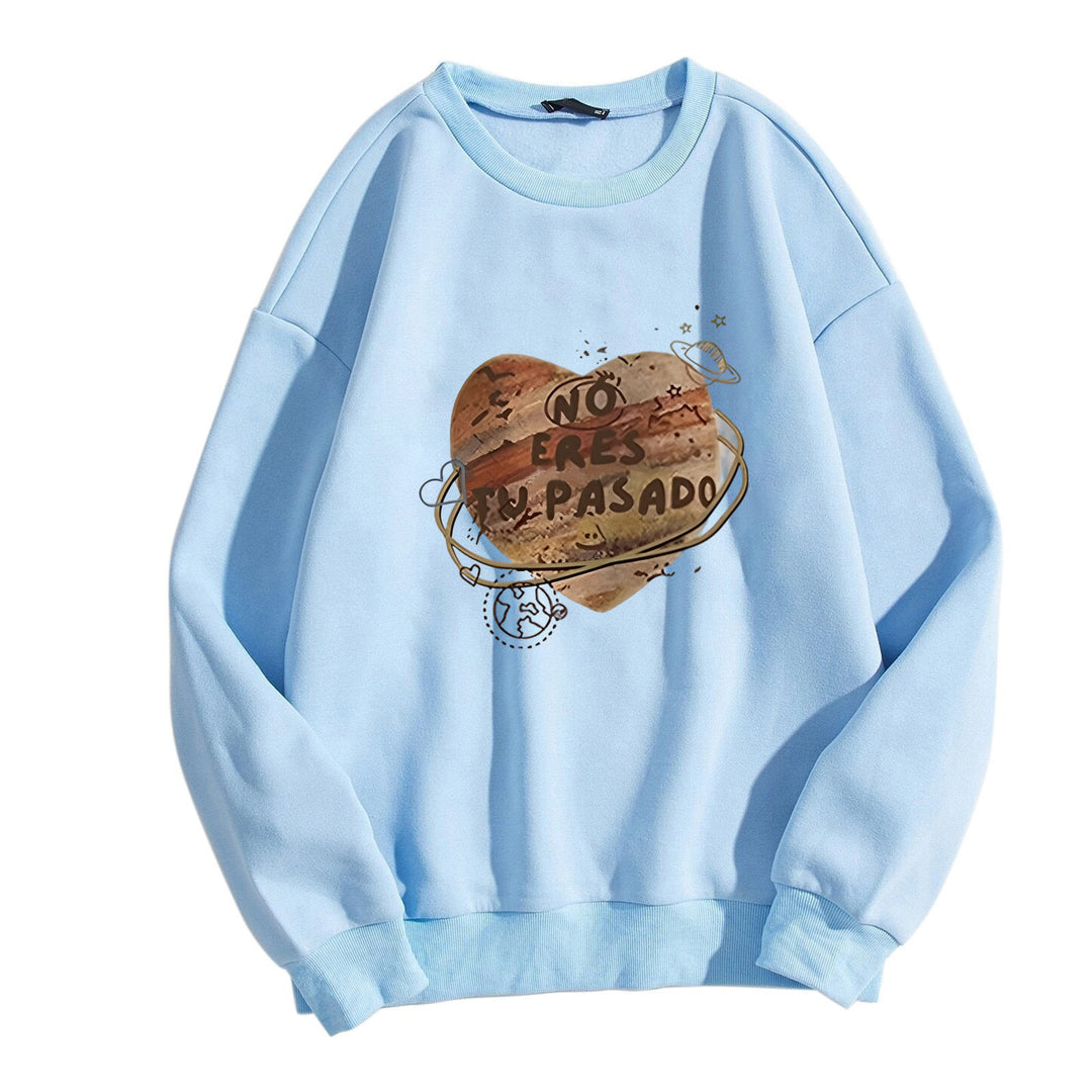 Kvinder casual sweatshirt med kreativ hjertedesign Skovae