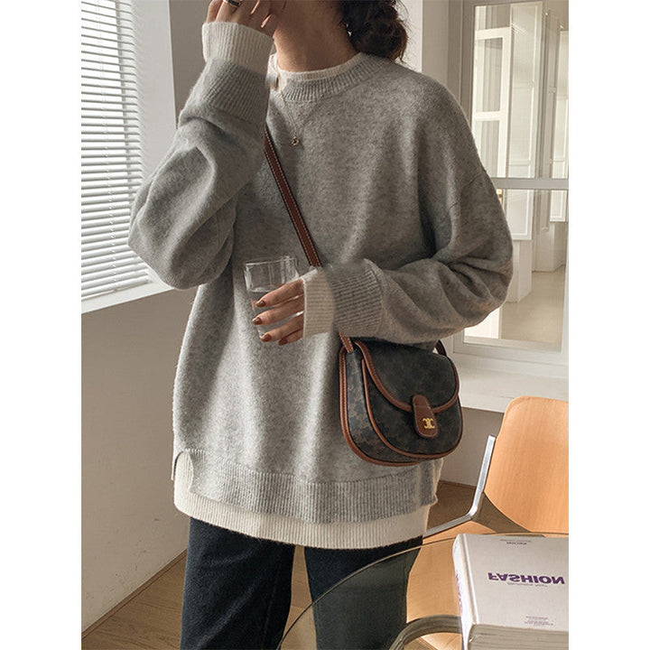 Stilla | Grå og Hvid Oversized Sweatshirt