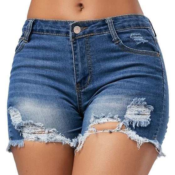 Dame Ødelagt Denim Shorts Skovae