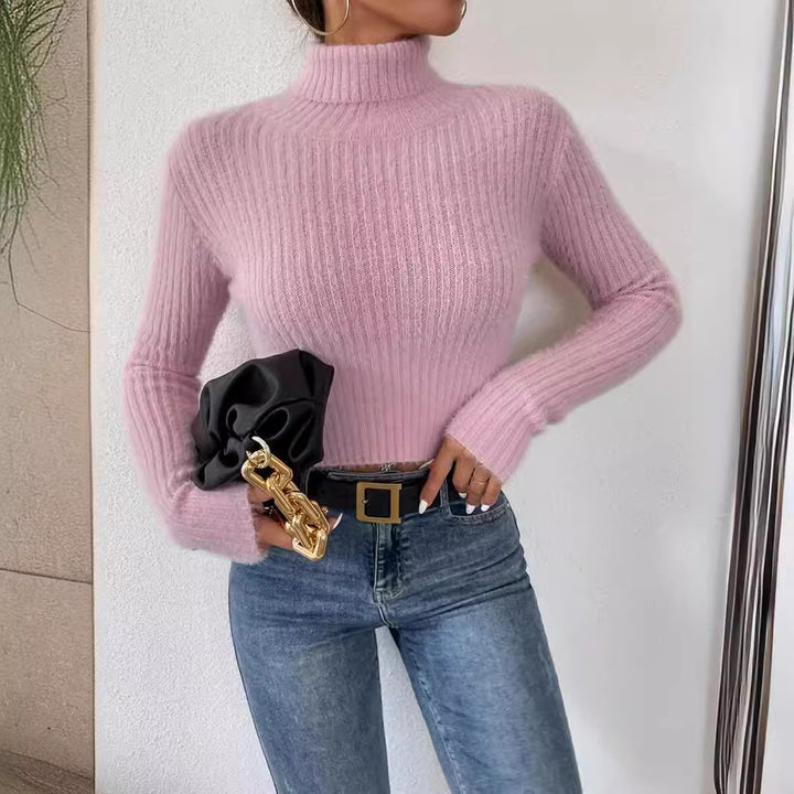 Dame Chic Rullekravepullover i fint strik Stilla