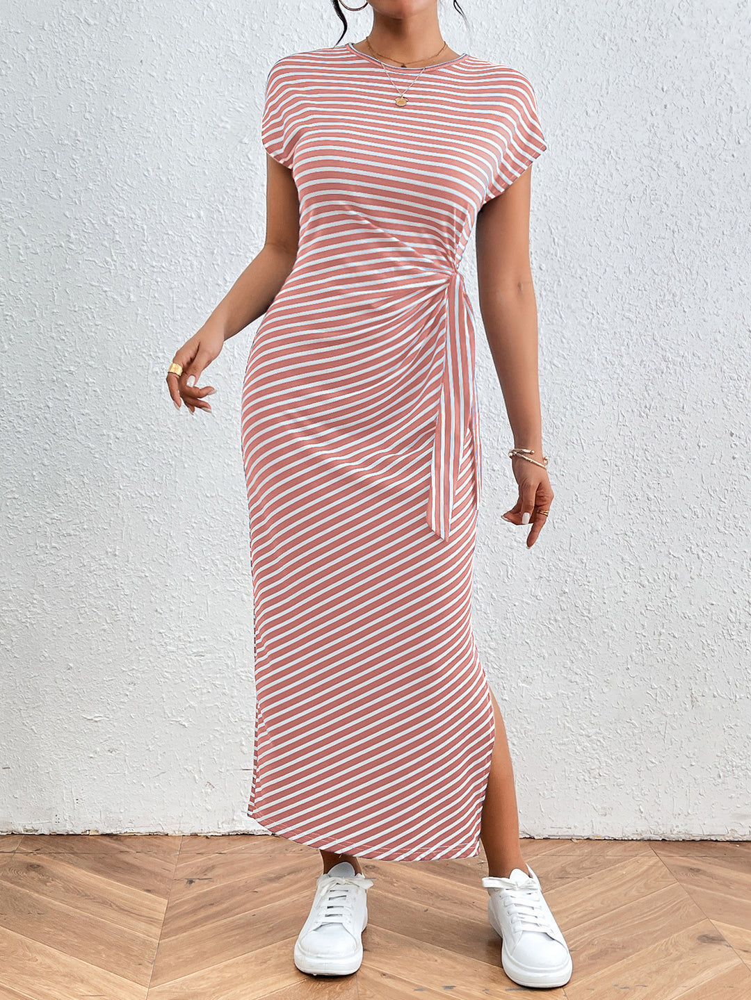 Dame stribet omslagskjorte med komfortabel pasform Stilla