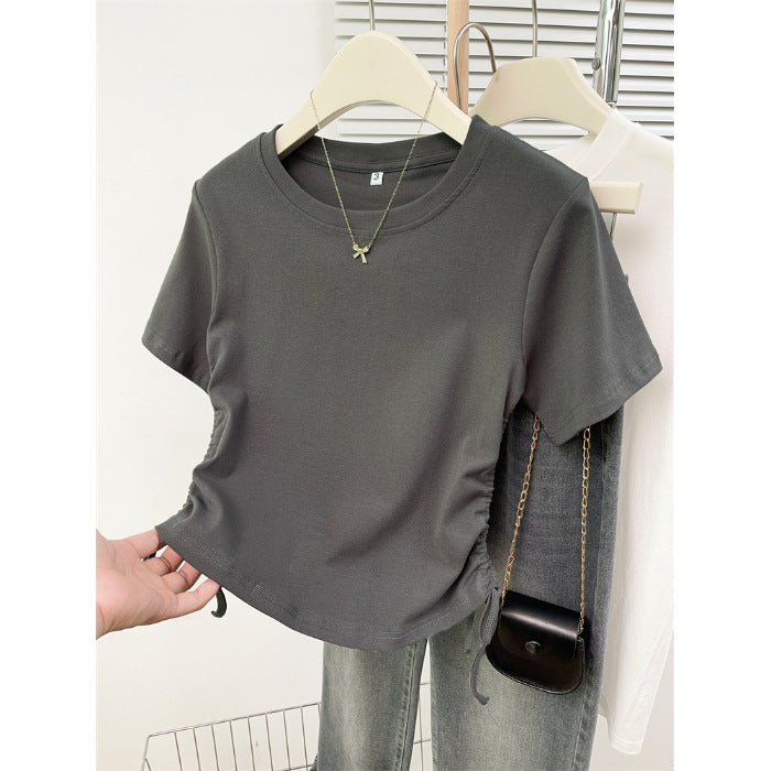 Femme Justerbar Sidesnøring Crop Top Stilla