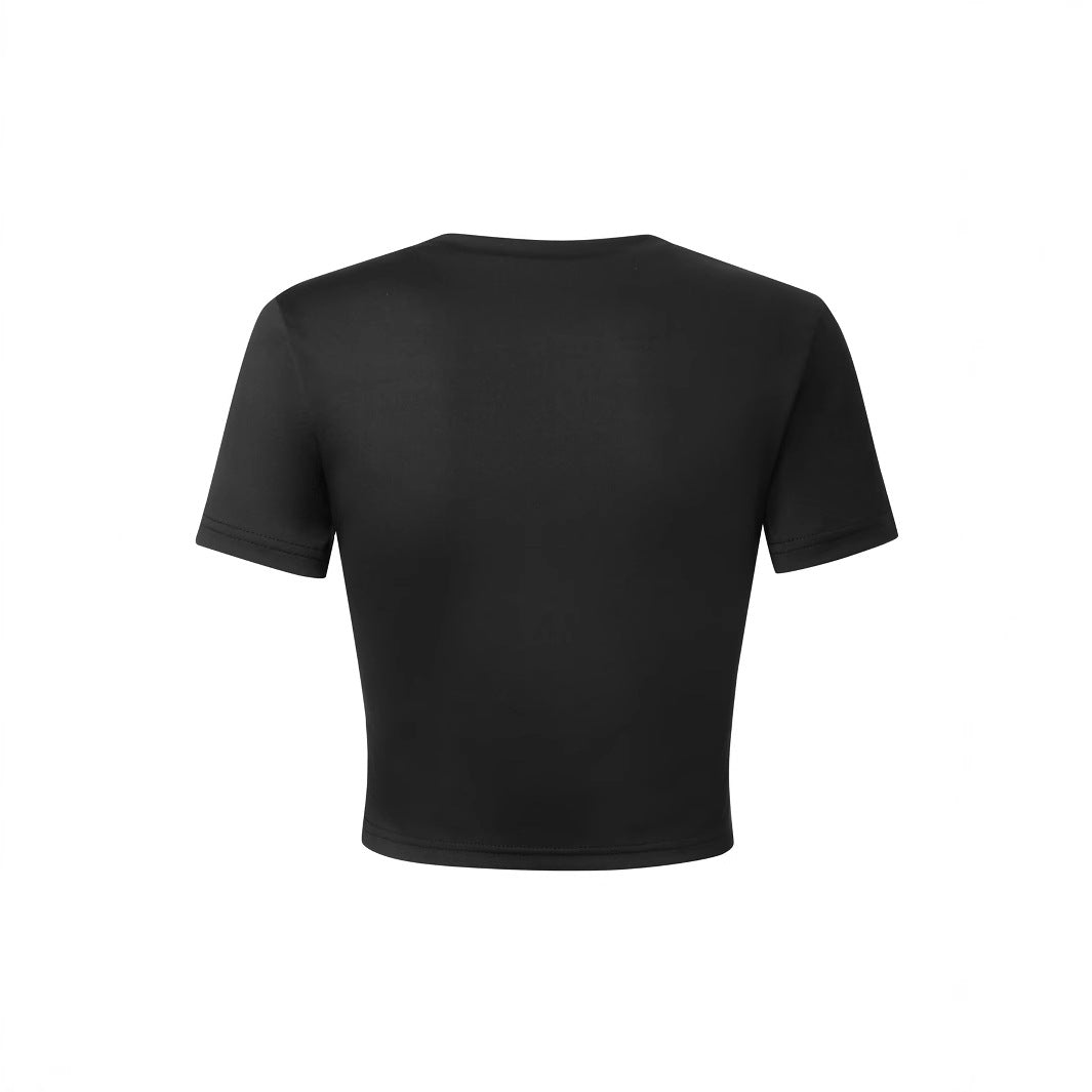 Dame Crop-top med sjov tekst og moderne snit Skovae