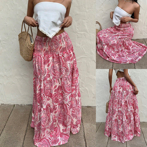 Kvinder Bohemian Paisley Maxi Nederdel Stilla