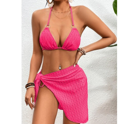 Femme Triangle Bikini Sæt med justerbart Wrap Skirt Stilla