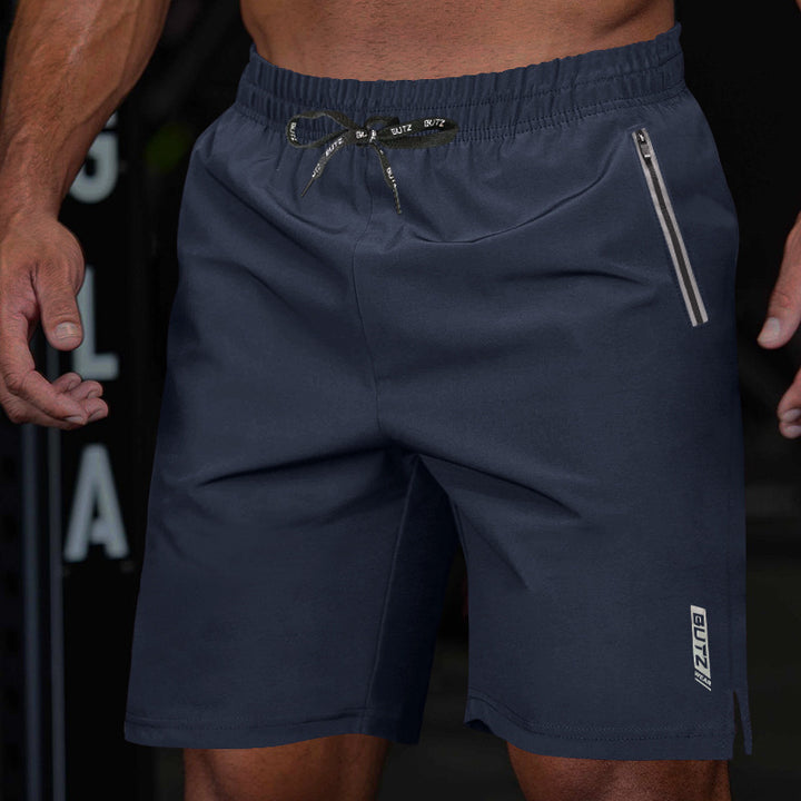 Herrer sportsshorts med sidelommer med lynlås og elastisk talje Stilla