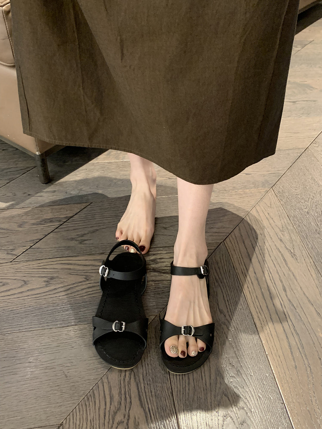 Dame Justerbare Remme Casual Sandaler Stilla