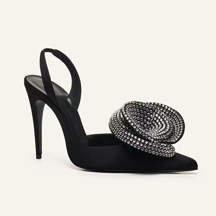 Femme Elegante Slingback-hæle med dekorative blomsterakster Stilla