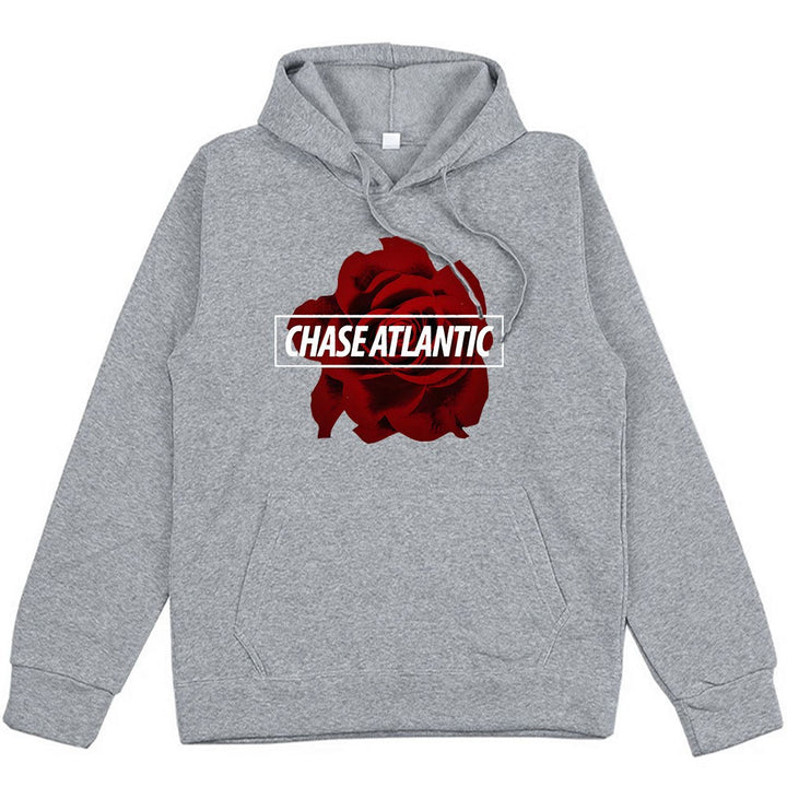 Dame hoodie med romantisk rose design Skovae