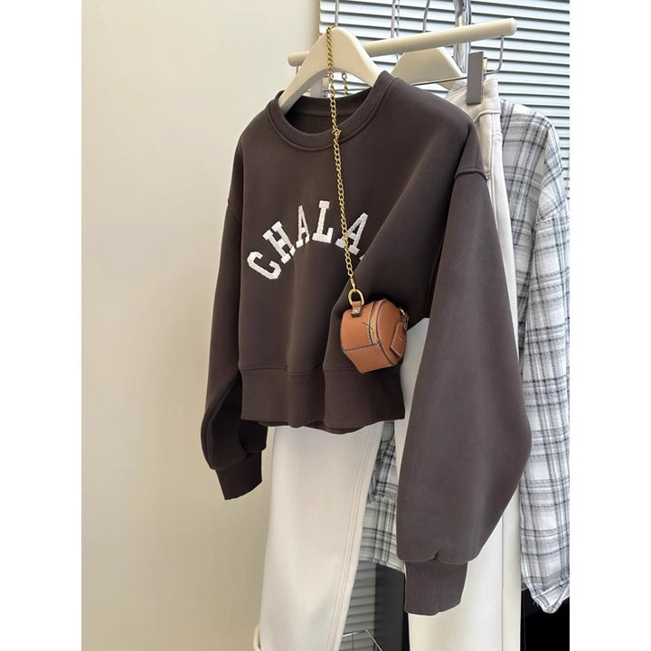 Kvinder Cropped Sweatshirt med broderede detaljer Stilla