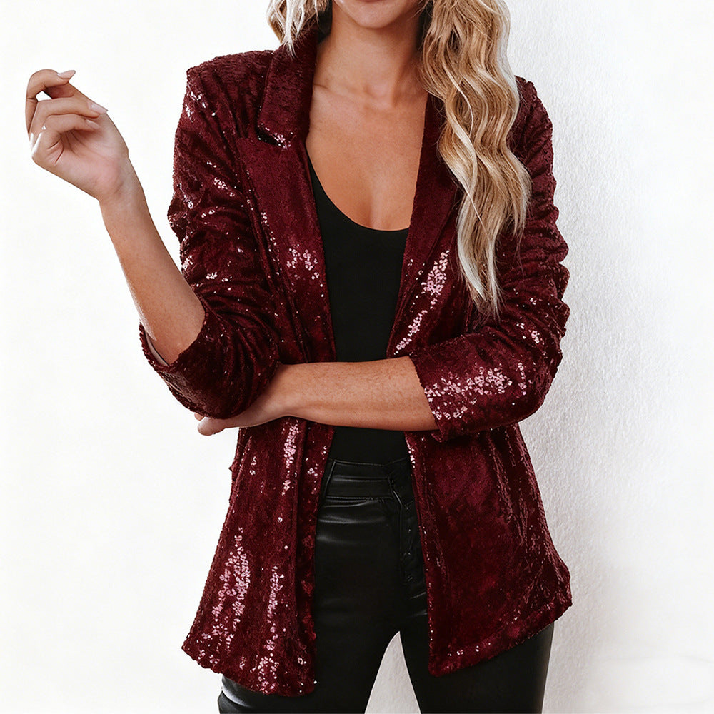 Dame glitrende blazer Skovae