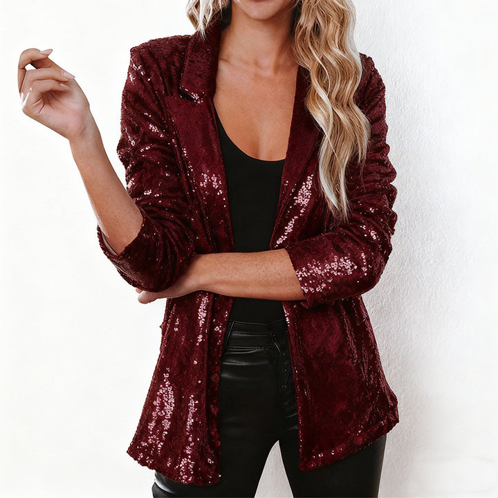 Dame glitrende blazer Skovae